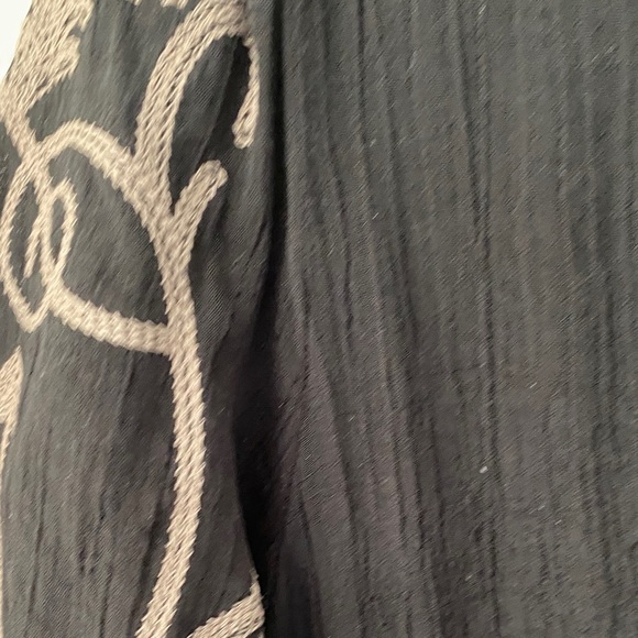 Style & Co. Black Blouse with Tan Embroidery - Picture 3 of 4